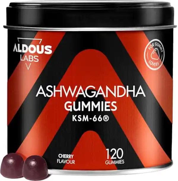 Ashwagandha KSM-66, gominolas de Aldous Labs (120 Gummies sabor cereza)