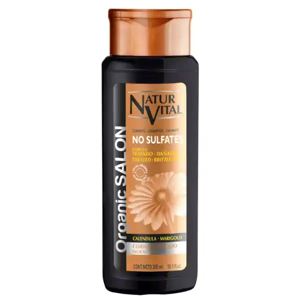 NaturVital, champú Organic Salon para cabellos dañados, rizados o alisados, 300 ml