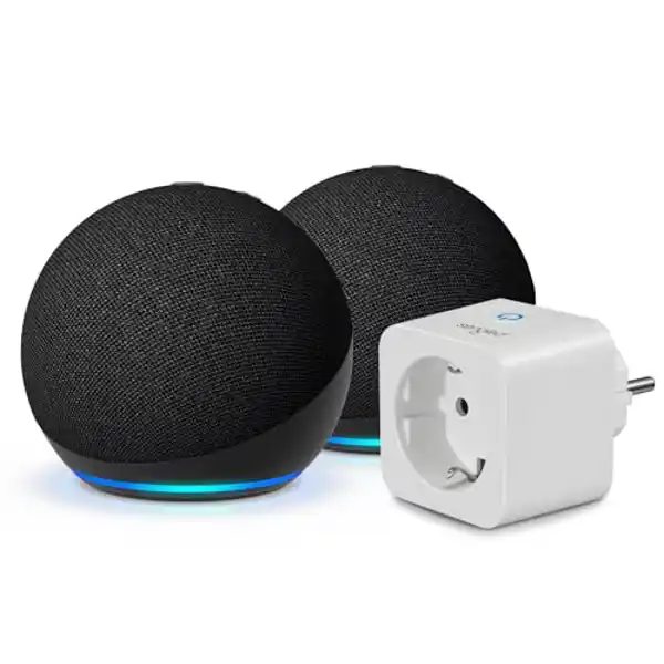 Pack de 2 Echo Dot y un enchufe inteligente