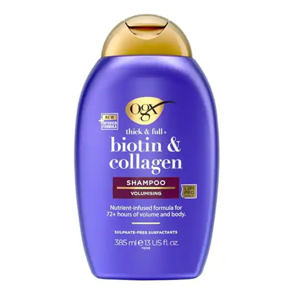 OGX Biotin & Collagen Thick & Full+, champú voluminizador de biotina y colágeno