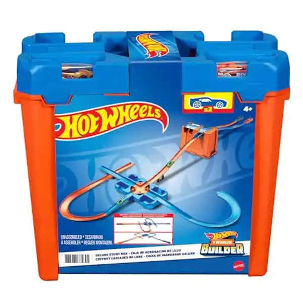 Hot Wheels Track Buider, caja de acrobacias deluxe