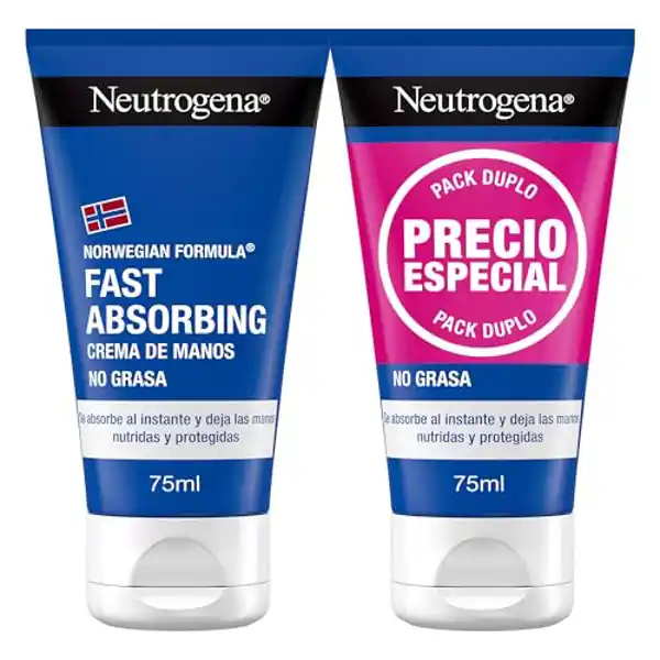 Neutrogena, crema de manos reparadora no grasa (pack de 2 x 75 ml)