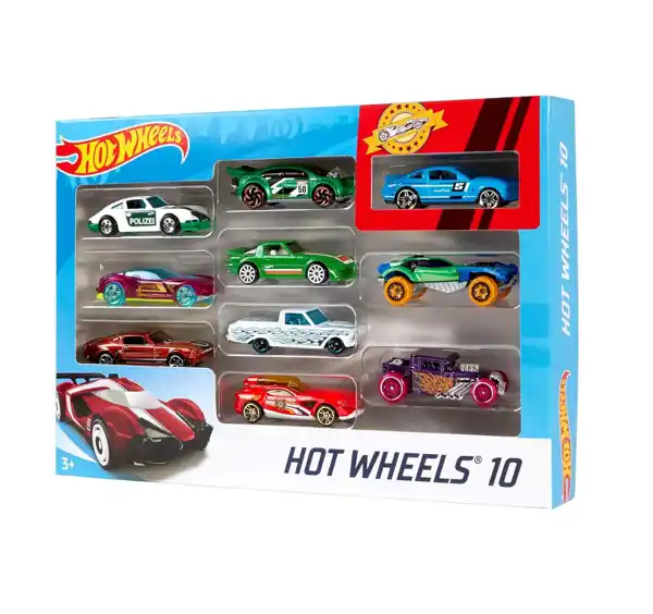 Hot Wheels, pack de 10 vehiculos variados