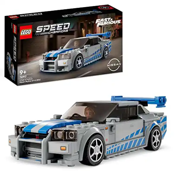 LEGO Speed Champions Nissan Skyline GT-R (R34) de 2 Fast 2 Furious, maqueta de coche