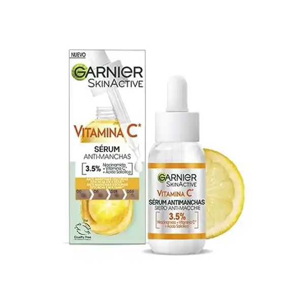 Garnier Sérum Antimanchas con 3,5% Vitamina C, Niacinamida y Ácido Salicílico