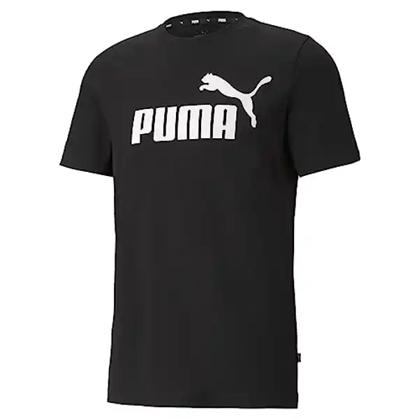 PUMA Ess Logo Tee, Camiseta de Deporte Hombre, Puma Black, L