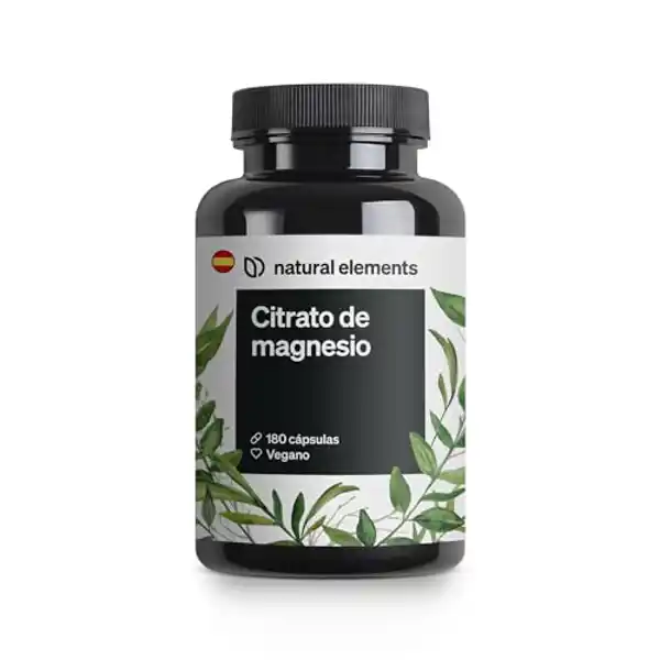 Citrato de magnesio Premium de natural elements 2320 mg (180 cápsulas)