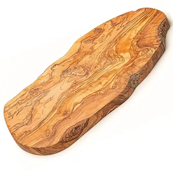 Tabla de cortar de madera Olivo Natural, Pieza Única (39 cm, rústica)