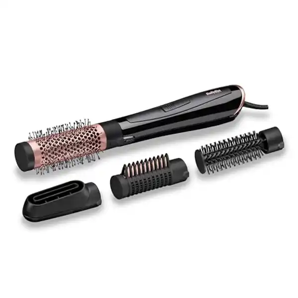 BaByliss, cepillo de aire caliente Perfect Finish con 4 cabezales intercambiables