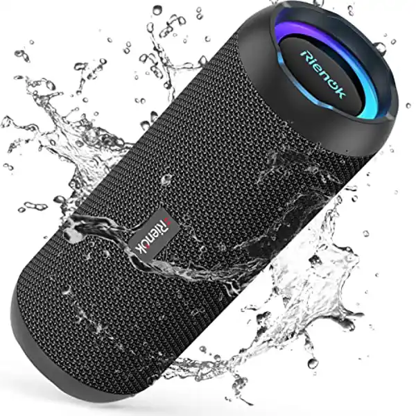 RIENOK Altavoz Bluetooth 5.3 portátil e impermeable IPX7