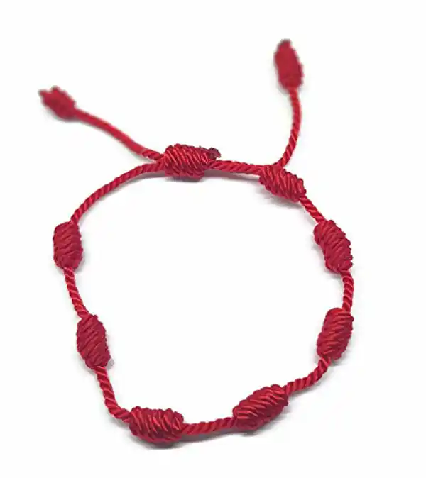 Pulsera Kabbalah con cordón y 7 nudos de hilo rojo de MYSTIC JEWELS