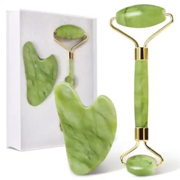 Set Jade Gua Sha y rodillo facial