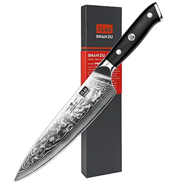 SHAN ZU, cuchillo de chef japonés Damasco, 20cm 