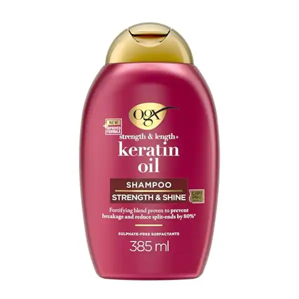 OGX Strength & Length, champú fortificante con proteínas de keratina 