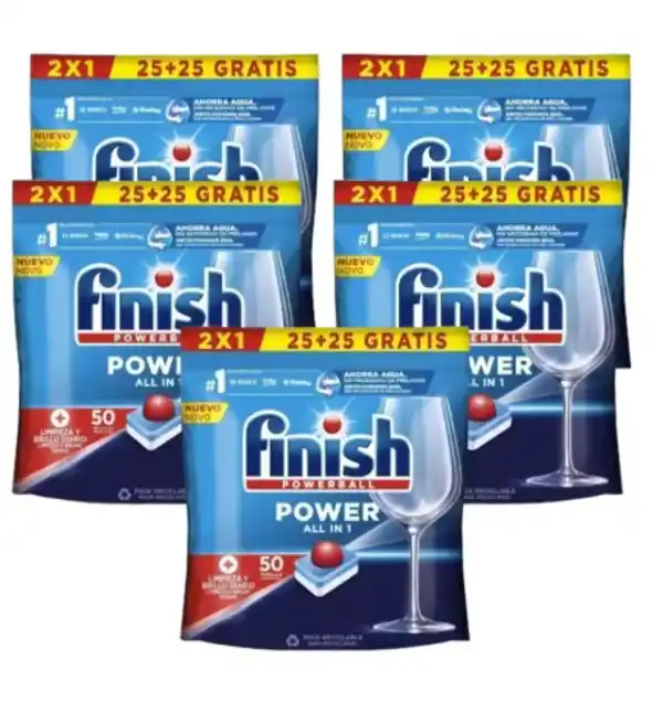 Finish Power All in 1, pack de 100 pastillas para el lavavajillas