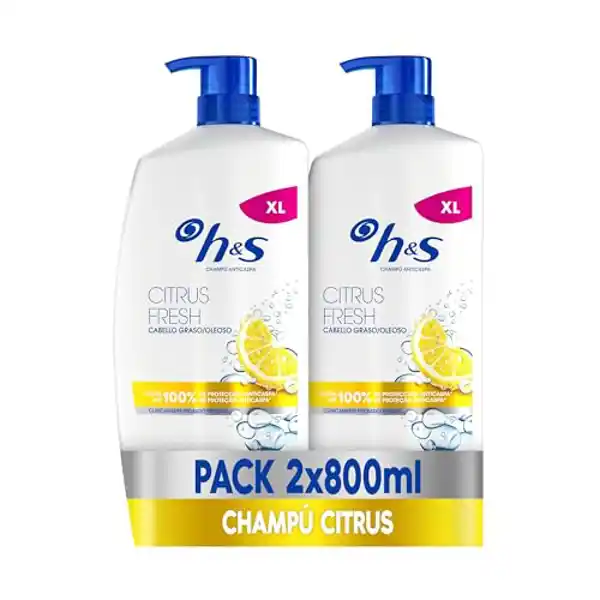 H&S Citrus Fresh champú anticaspa (2X800ml)