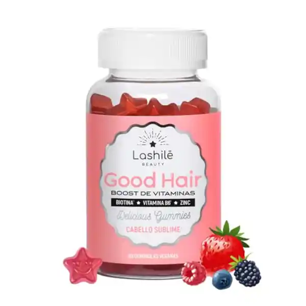 Lashilé Beauty Good Hair Vitamins, complementos alimenticios de biotina, zinc, y vitamina C y A