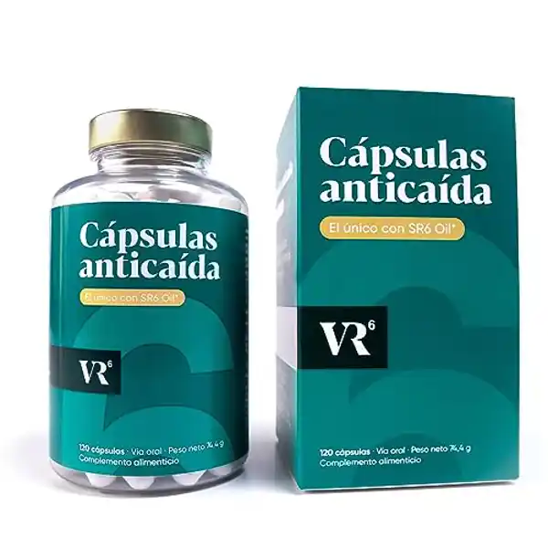 VR6-120, cápsulas anticaída del cabello con biotina, zinc y vitamina B6