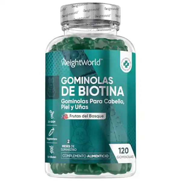 WeightWorld, gominolas de biotina, vitamina C, E, selenio, yodo, colina, e inositol