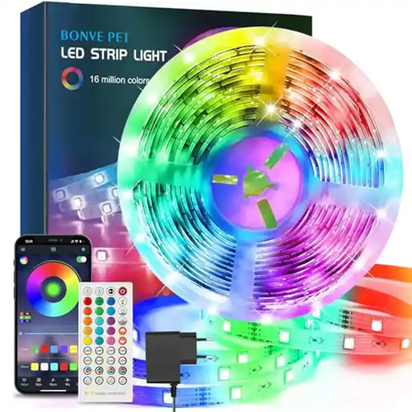 Bonve Pet - Tira LED calidad SMD, colores RGB - Control App