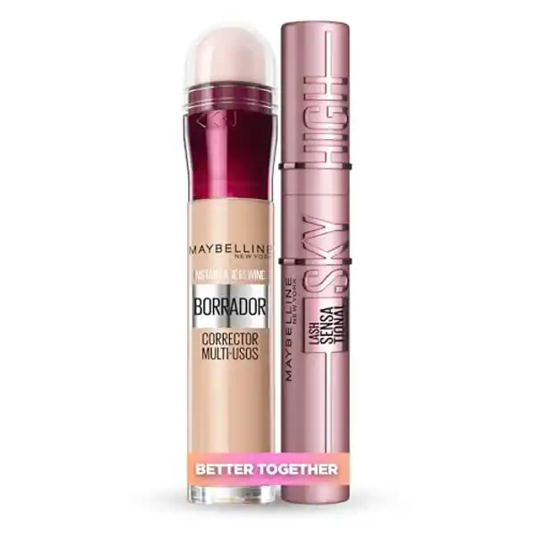 Maybelline New York, máscara de pestañas Lash Sensational Sky High + corrector de ojeras