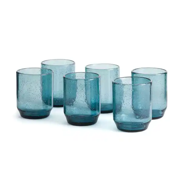 Lote de 6 vasos de cristal con burbujas, Faraji