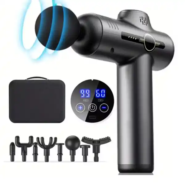 Pistola de masaje vibratoria portátil par relajación muscular