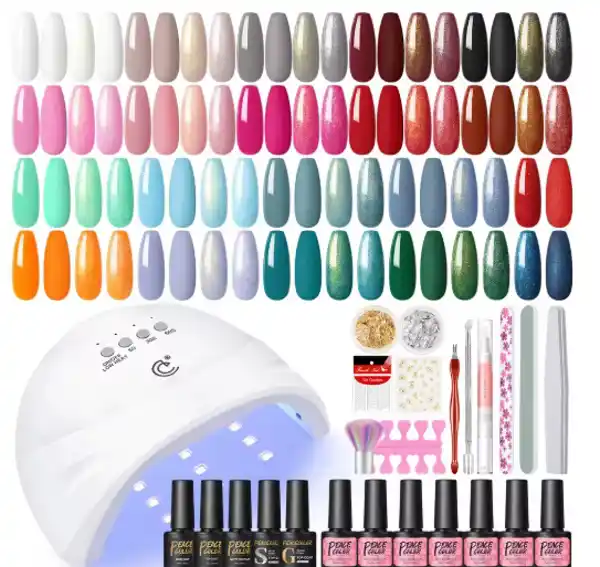 PEACECOLOR, kit de manicura semipermanente con secador de lámpara LED UV