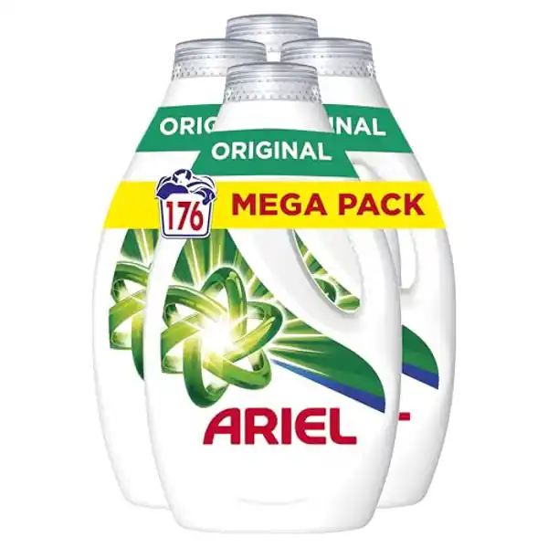 Ariel, pack de detergentes para la lavadora liquido 176 Lavados (4x36 + 8)