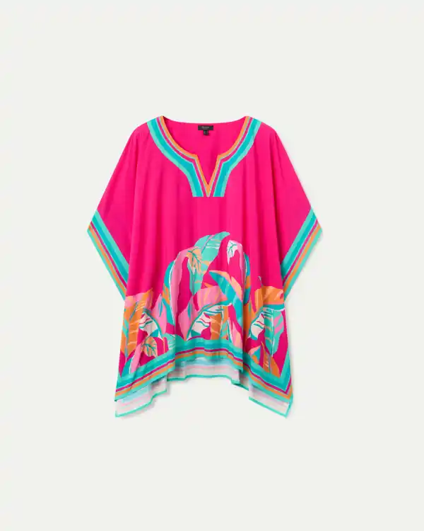 Camiseta de mujer con escote de pico y manga corta caída