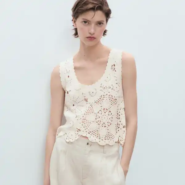 Top crochet de flores