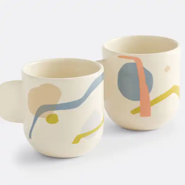 La Redoute - Lote de 2 mugs estampados, de gres