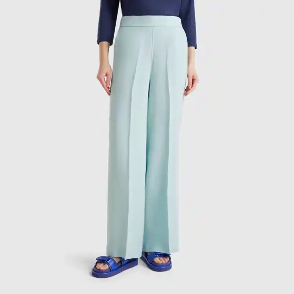 Pantalón palazzo de 100% lino de Benetton