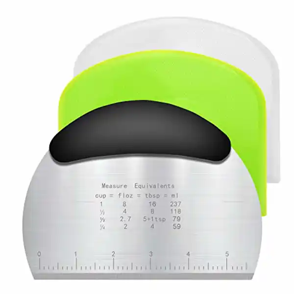 Vicloon, set de 3 raspadores de masas de plástico e inoxidable