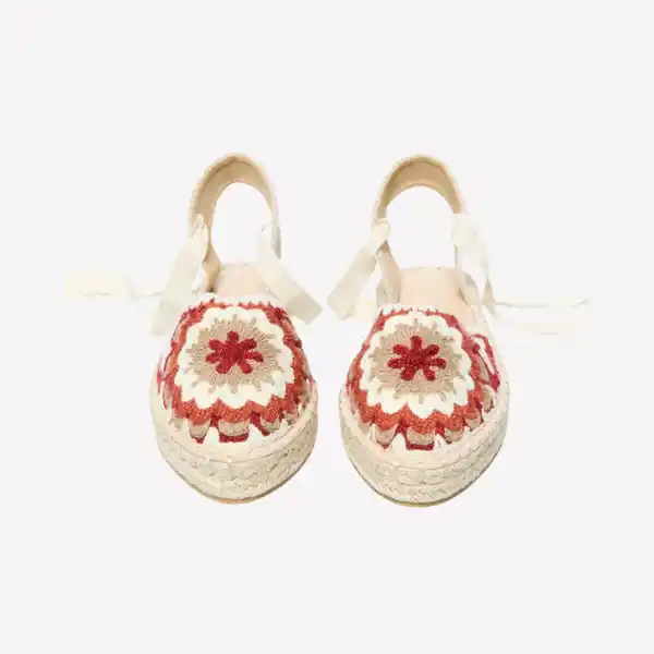Alpargatas crochet con flor (Multicolor)