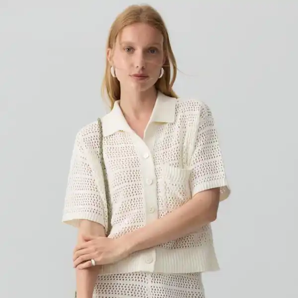 Camisa de punto calado