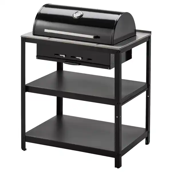 GRILLSKÄR Barbacoa de carbón - negro/acero inoxidable exterior 86x61 cm