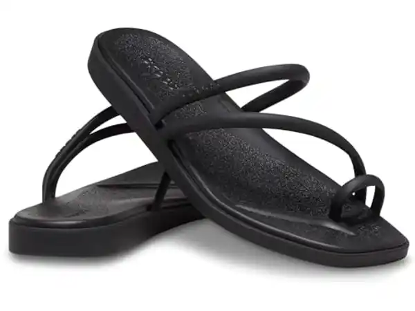 Crocs Miami Toe Loop Sandal, Sandalias Mujer, Negro, 33/34 EU