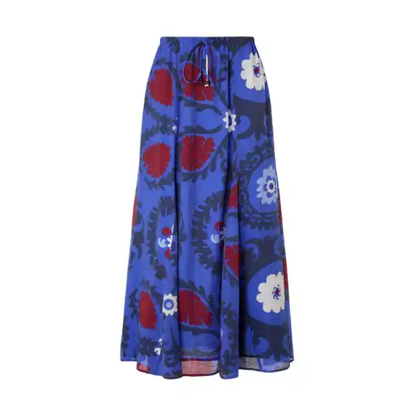 Falda con quillas estampada flores