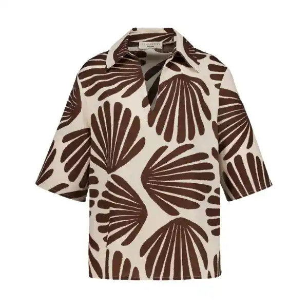 Blusa de algodón y lino de manga larga