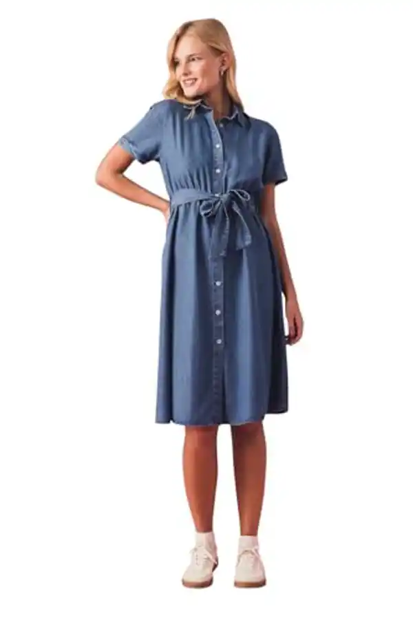 Vestido camisero de denim
