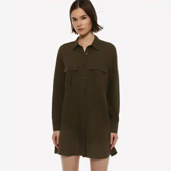 Vestido camisero bolsillos