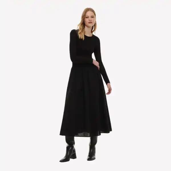 Vestido combinado popelín