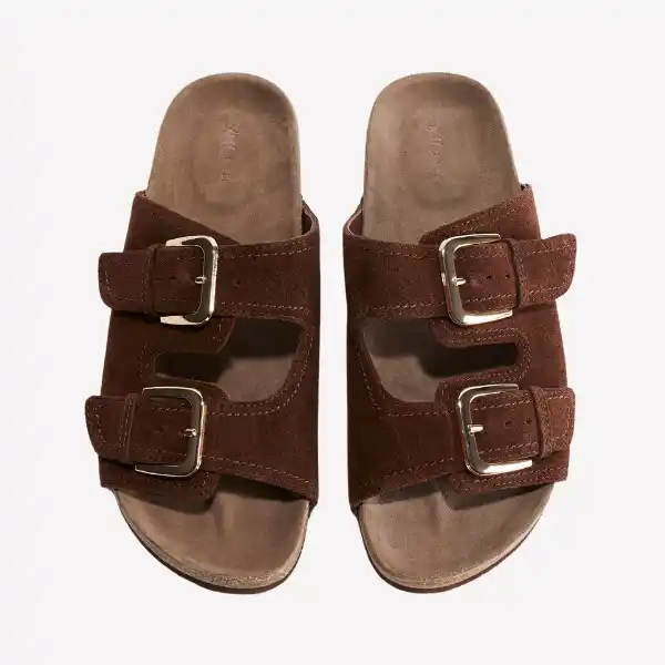 Sandalias de ante marrón