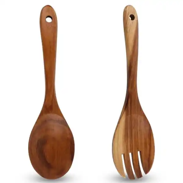 Cubiertos de ensalada de madera JWTRSVTY 