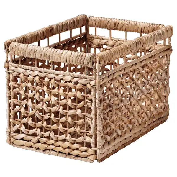 Cesta en jacinto de agua/natural (35x25x25 cm)