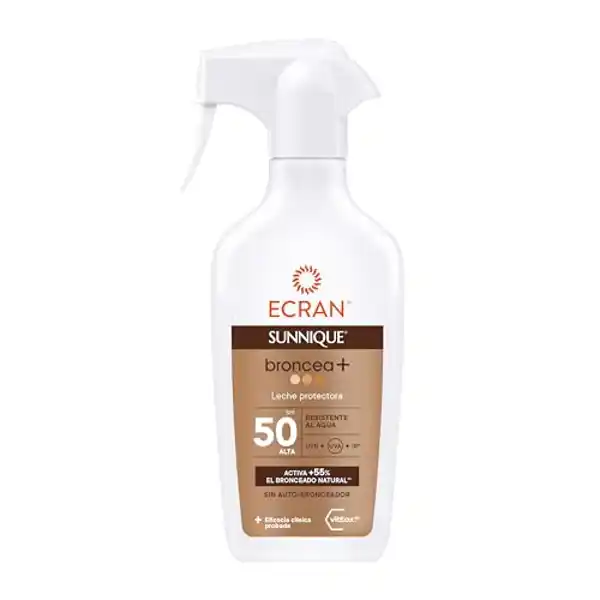 Ecran Sunnique, leche protectora solar broncea+ SPF50 en spray, 270 ml