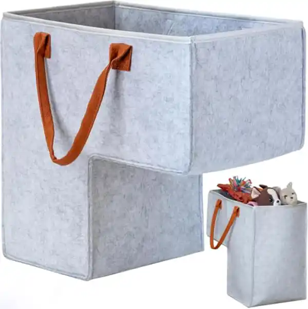 Cesta multiusos de fieltro para escaleras