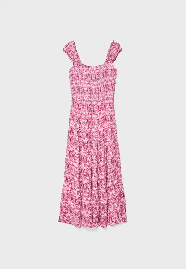 Stradivarius Vestido fluido midi estampado