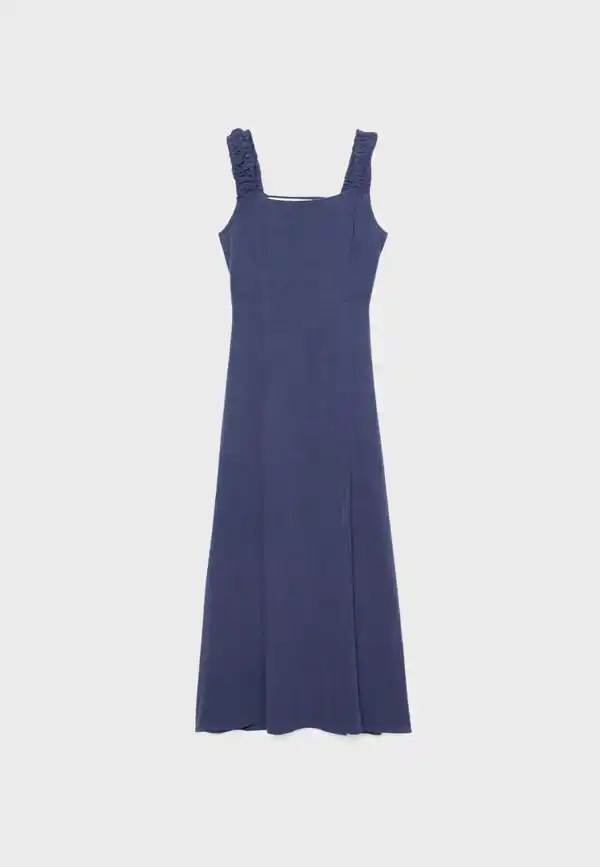 Stradivarius Vestido fluido midi cruzado
